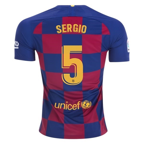 Camiseta Barcelona NO.5 Sergio 1ª 2019/20 Azul Rojo